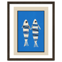 Minimal Fish On Blue