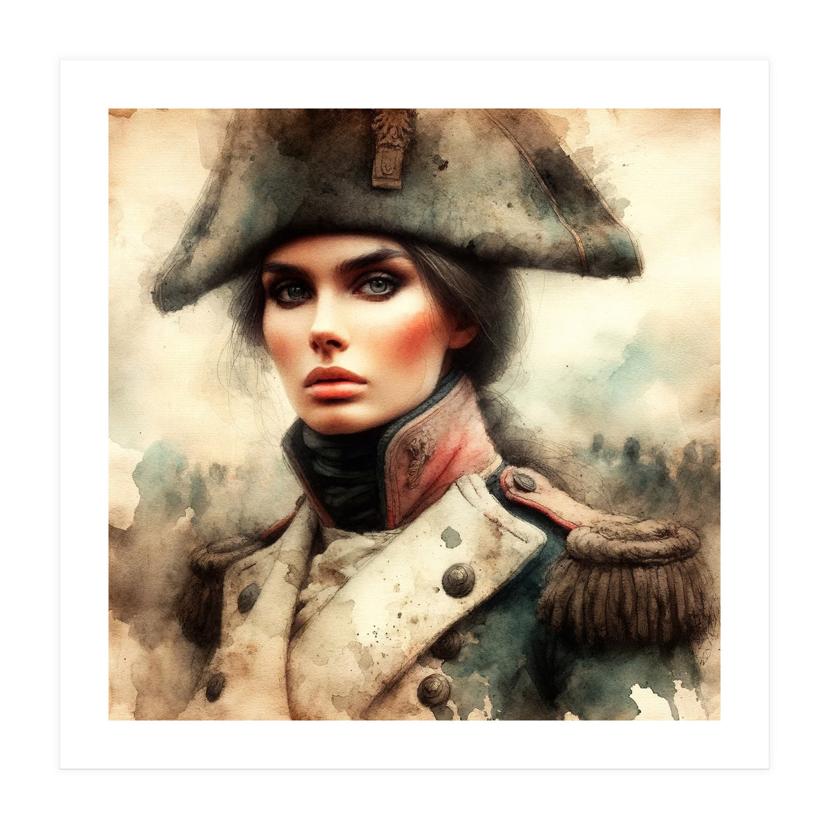 Napoleonic Officer Woman Portrait (Print Only)