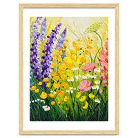 Sun-Drenched Wildflower Meadow Oil Painting