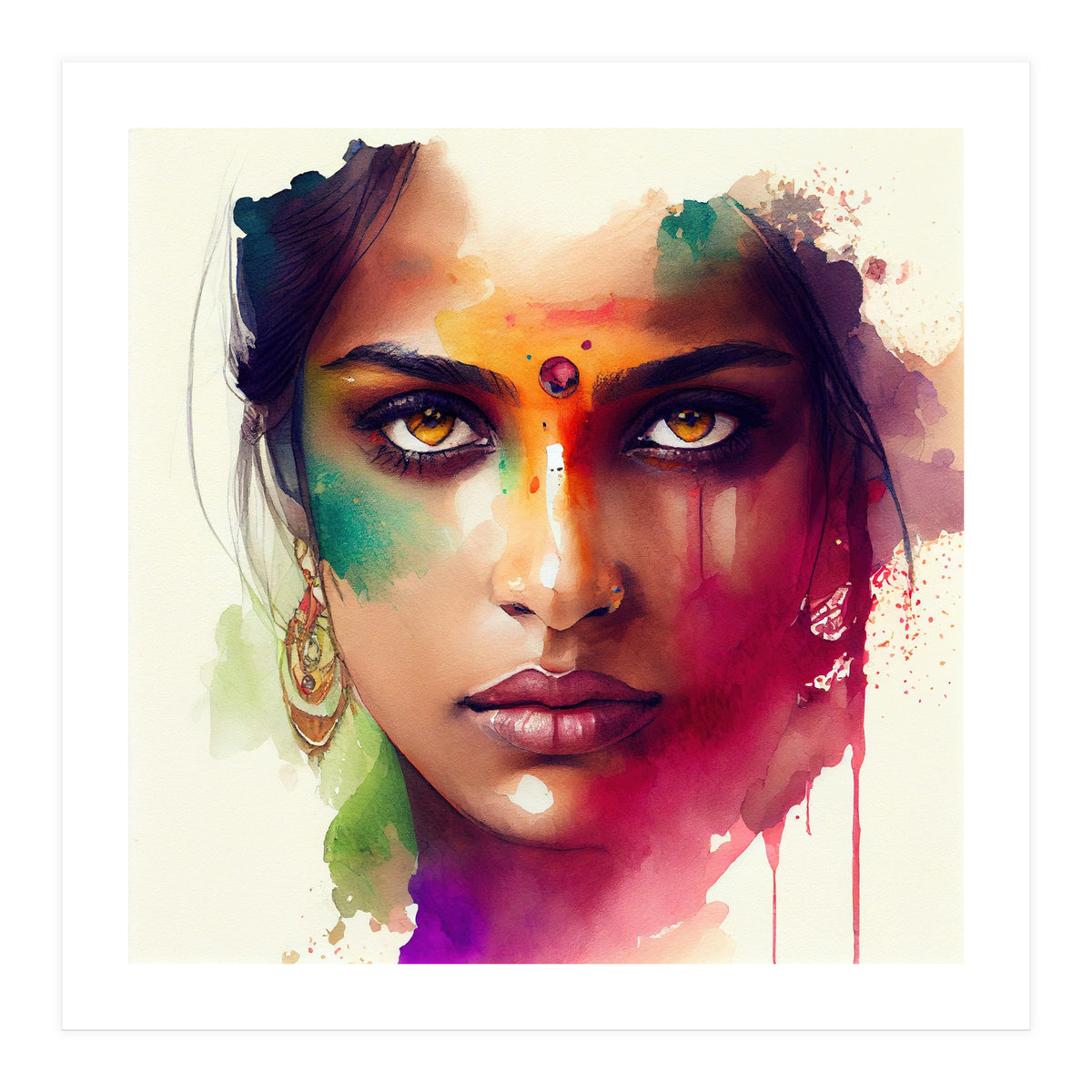 Watercolor Hindu Woman #2 (Print Only)