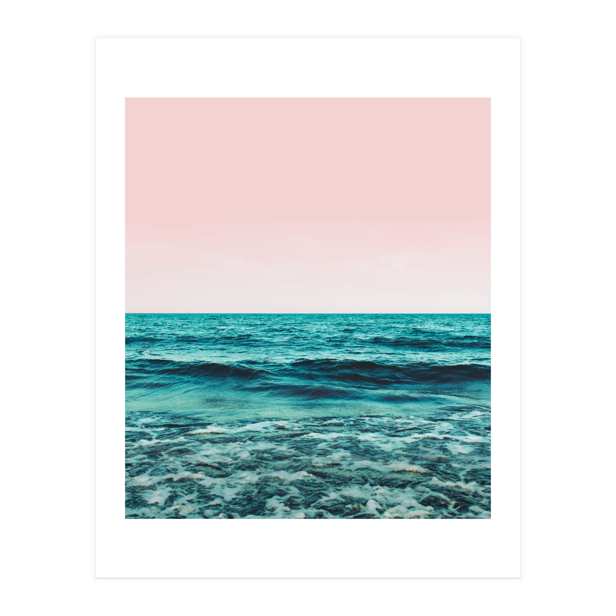 Ocean Love | Sea Beach Sand Waves Photography | Blush Nature Scenic Travel Island Digital (Print Only)