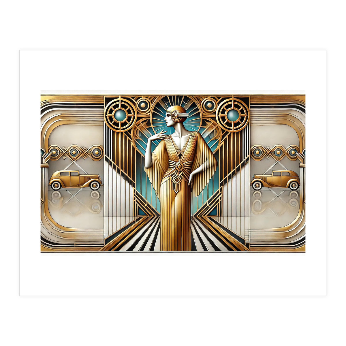 Gatsby Woman Art Deco Scene (Print Only)