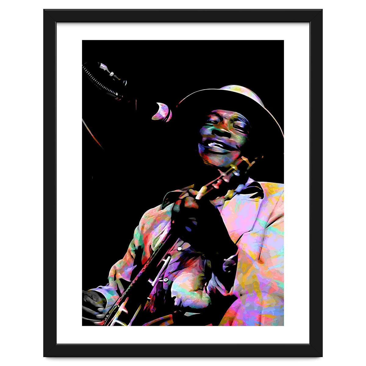 John Lee Hooker American Blues Guitarist Colorful Art