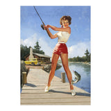 Pinup Fishing Girl With Her Catch (Print Only) thumbnail