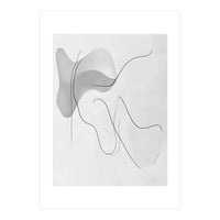 Abstract Black And White Flowing Lines And Shapes (Print Only)