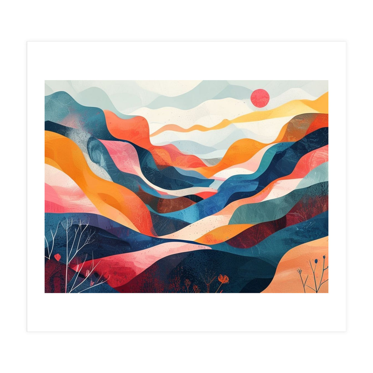 Abstract Mountain Landscape Art (Print Only)