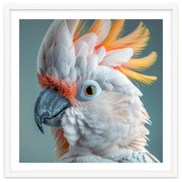 Salmon Crested Cockatoo Close Up Portrait