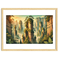Vintage China, Zhangjiajie Stone Pillars Poster
