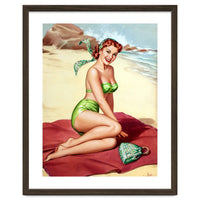 Smiling Pinup Sexy Girl On The Beach
