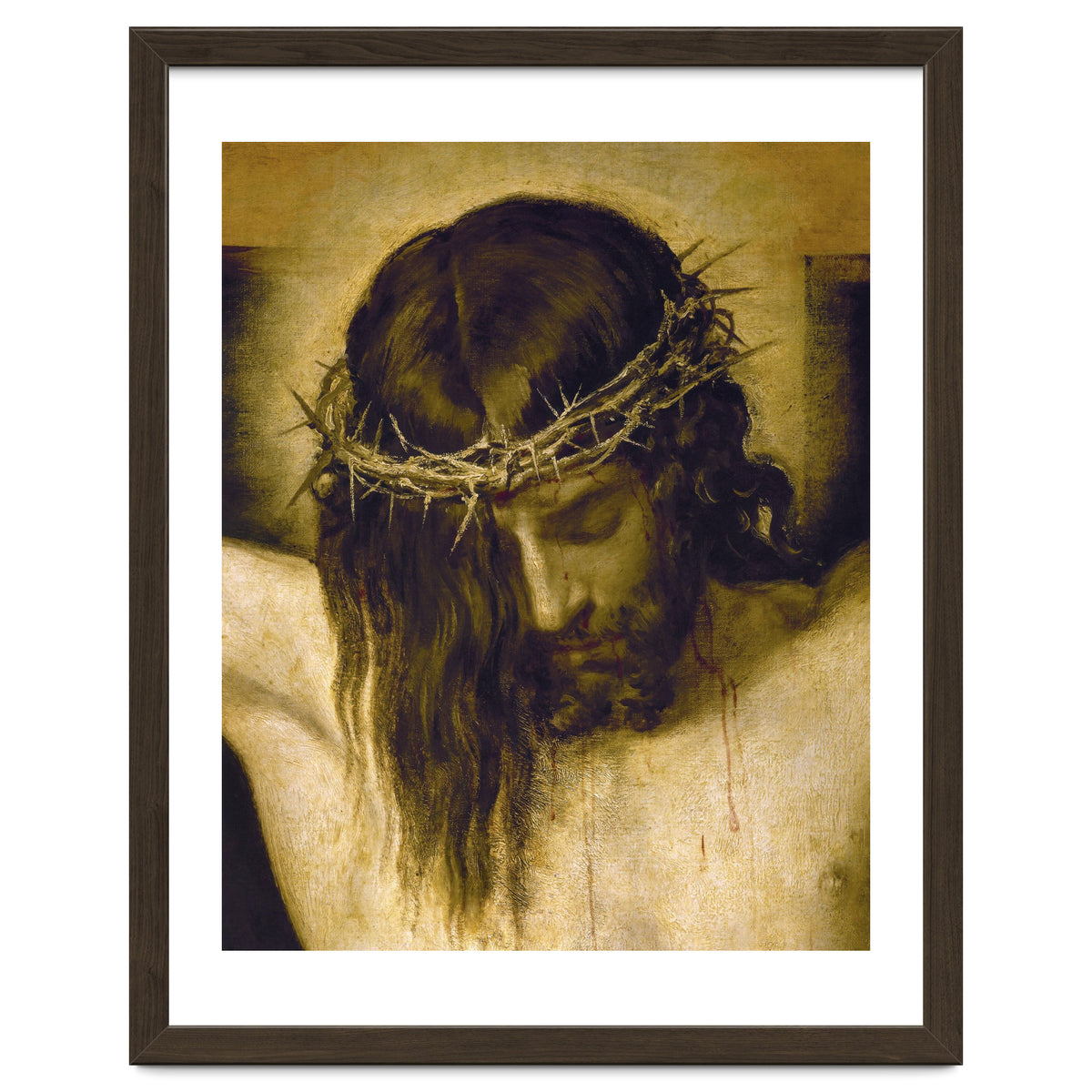 Crucified Christ (detail of the head). Cristo crucificado. Madrid, Prado museum.
