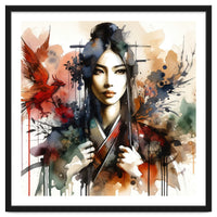 Phoenix Spirit Asian Warrior Portrait