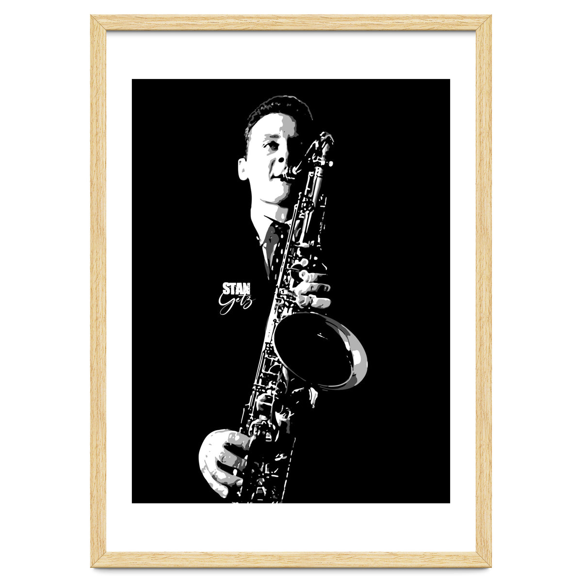 Stan Getz American Jazz Saxophonist in Grayscale