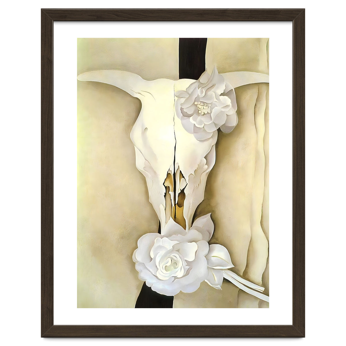 Georgia O’Keeffe – Cow’s Skull with Calico Roses (1931) | Iconic Southwestern Still Life with Desert Symbolism
