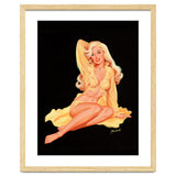 Pinup Girl Posing In Yellow Dress thumbnail