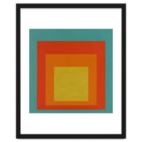 JOSEF ALBERS - HOMAGE TO THE SQUARE GREEN RED YELLOW ORANGE