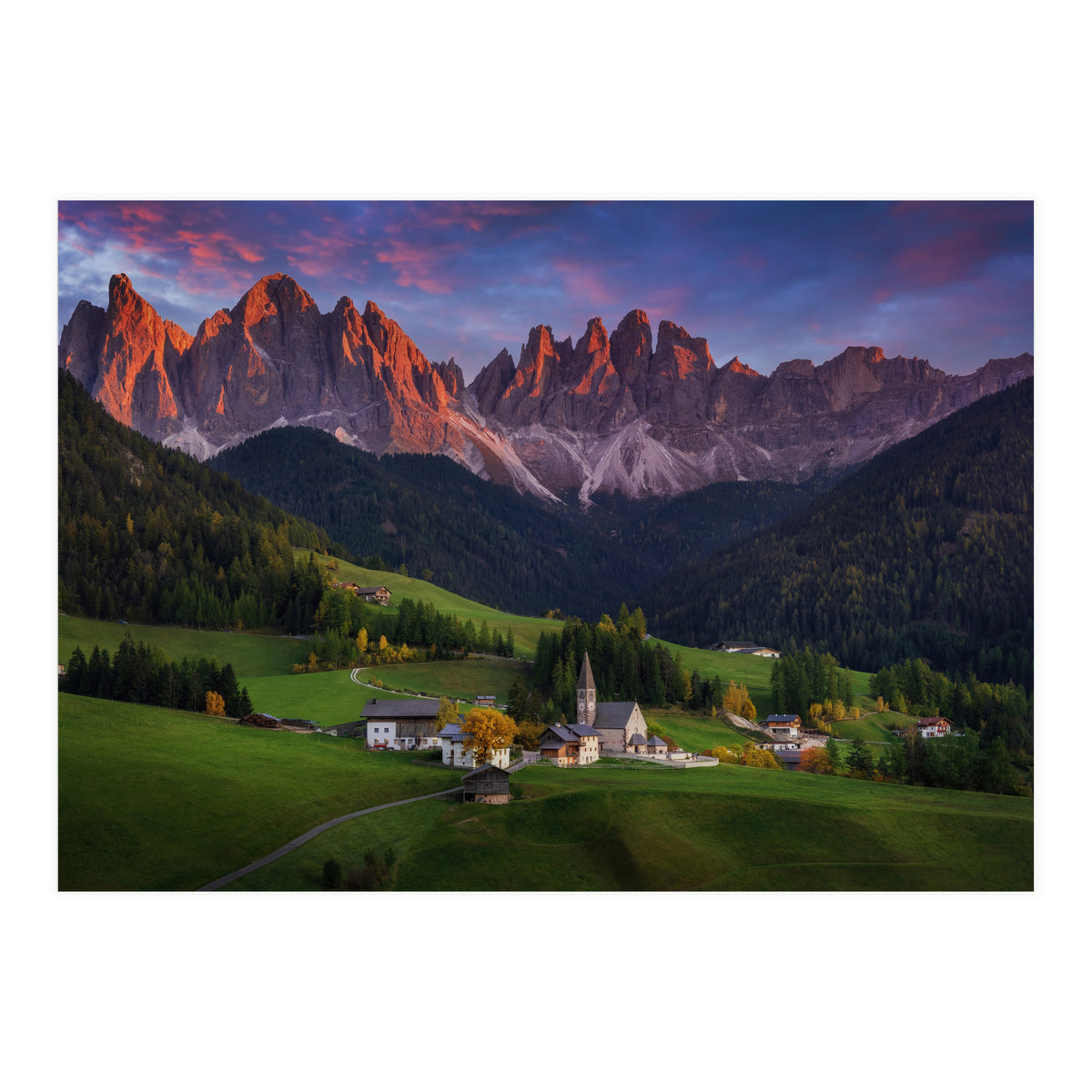 Santa Maddalena at sunset (Print Only)