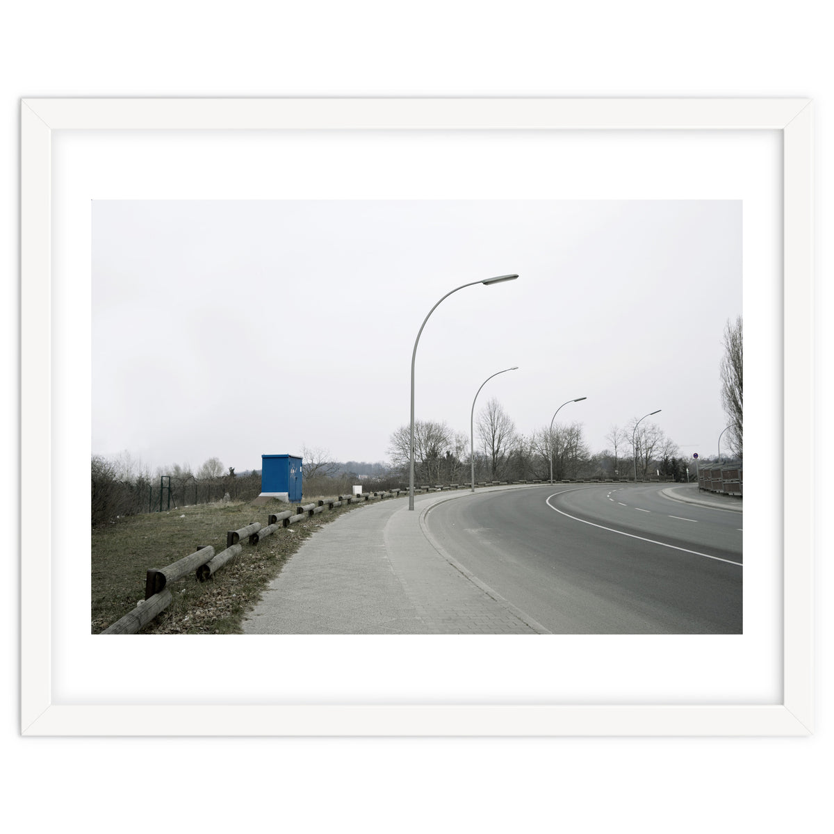 Street light on the curving road