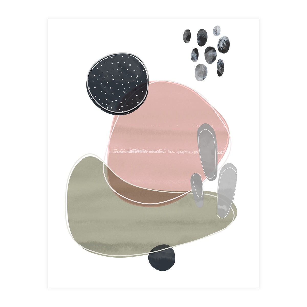 Bold Organic Shapes Pink (Print Only)