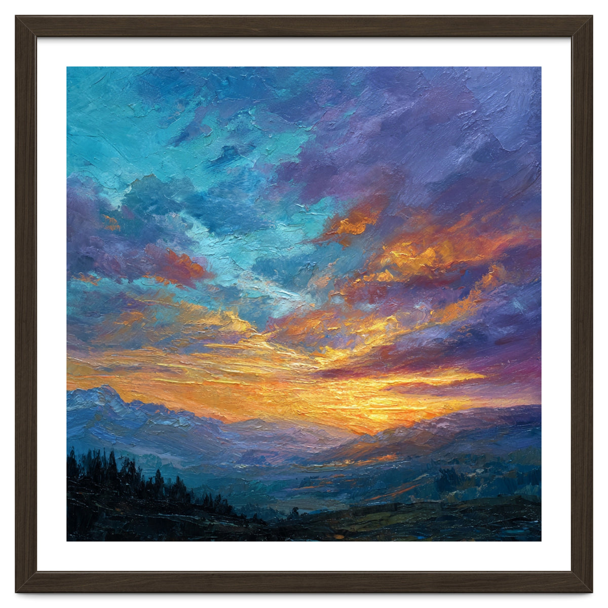 Ethereal Alpine Sunset Over Distant Peaks