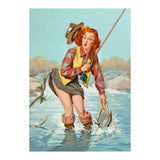 Sexy Pinup Girl On Fishing Accident (Print Only) thumbnail