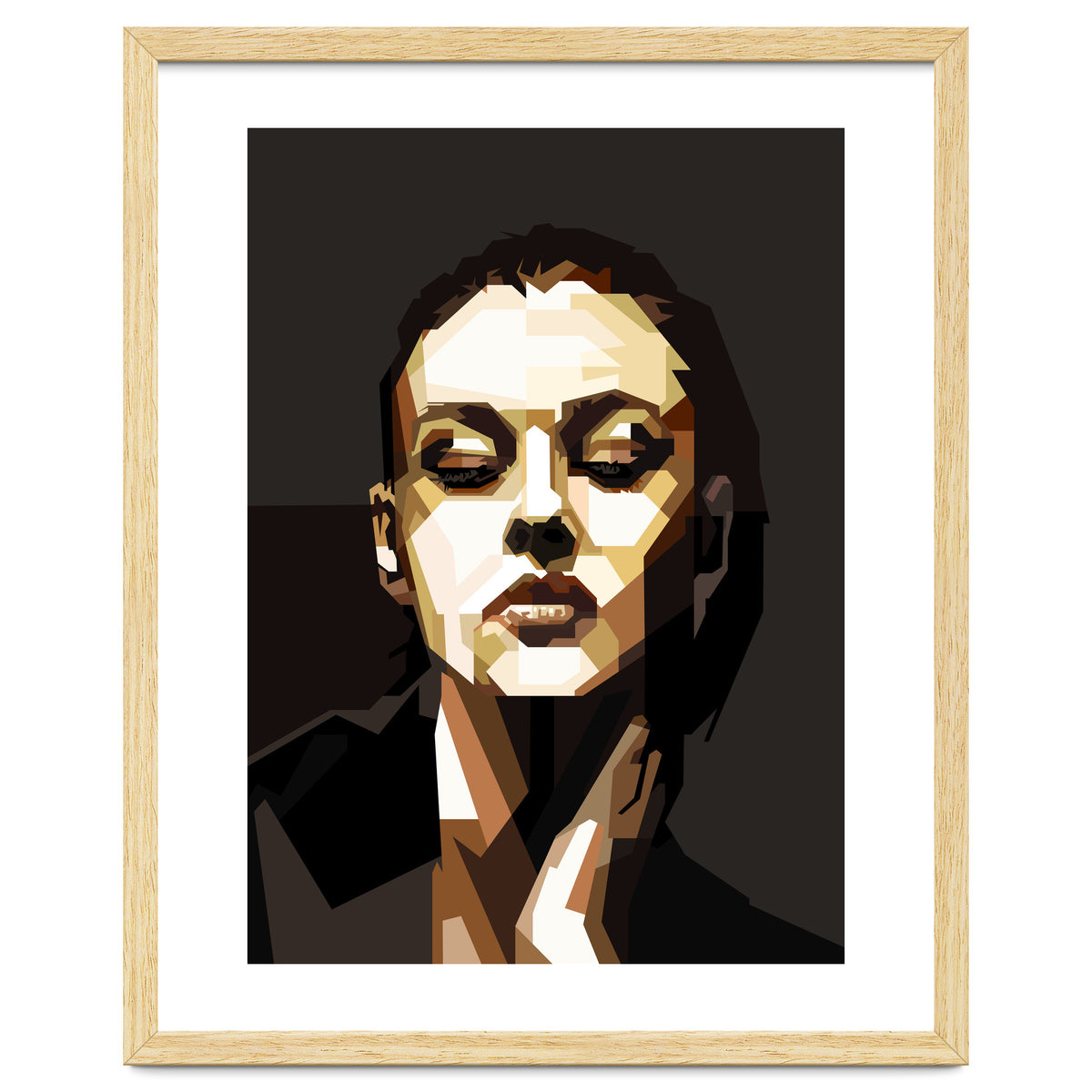 Monica Bellucci Hollywood Actress Retro Style Geometric Illustration