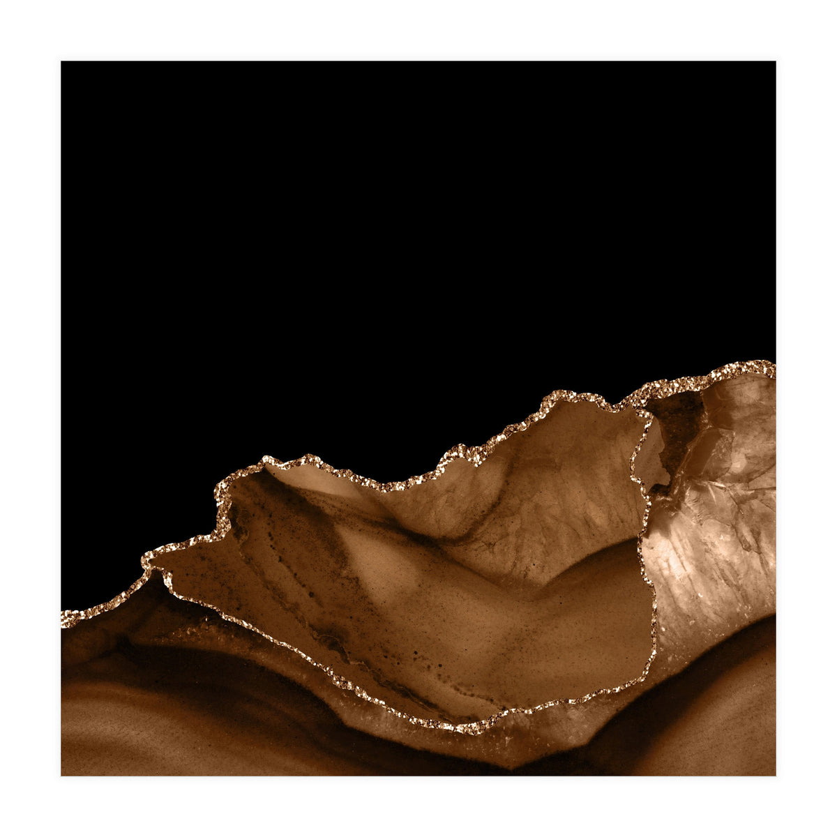 Brown & Gold Agate Texture 06 (Print Only)