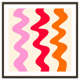 Squiggly Lines - orange, pink and cream thumbnail