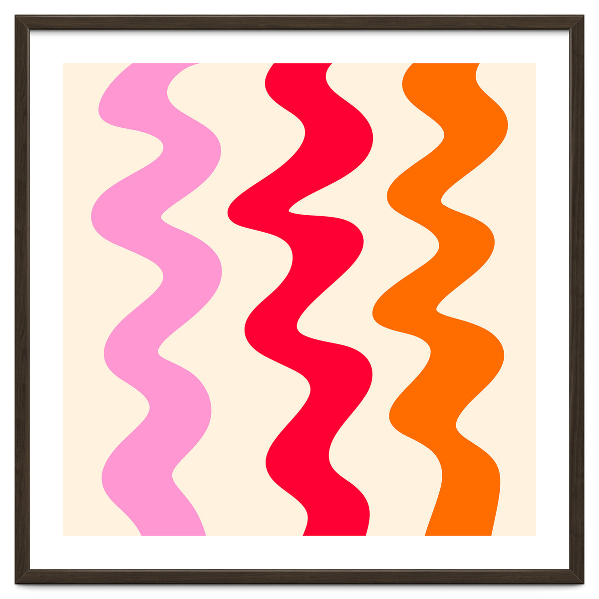 Squiggly Lines - orange, pink and cream