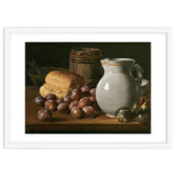 Luis Egidio Meléndez / 'Still Life with Plums, Figs, Bread and Fish', 18th century, Spanish School. thumbnail