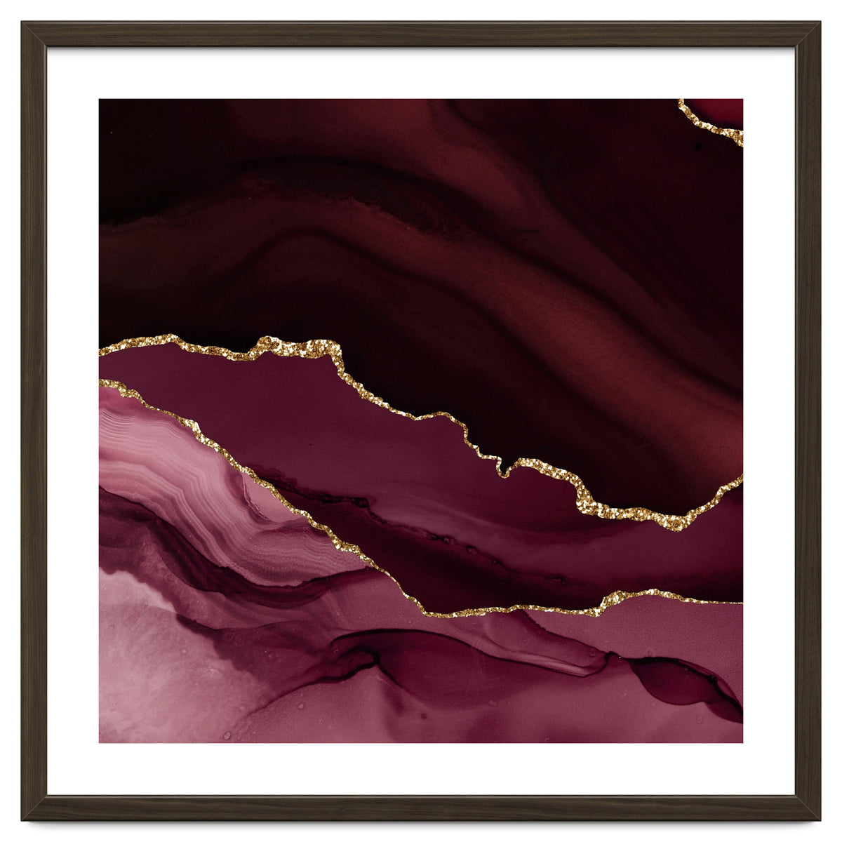 Burgundy & Gold Agate Texture 12