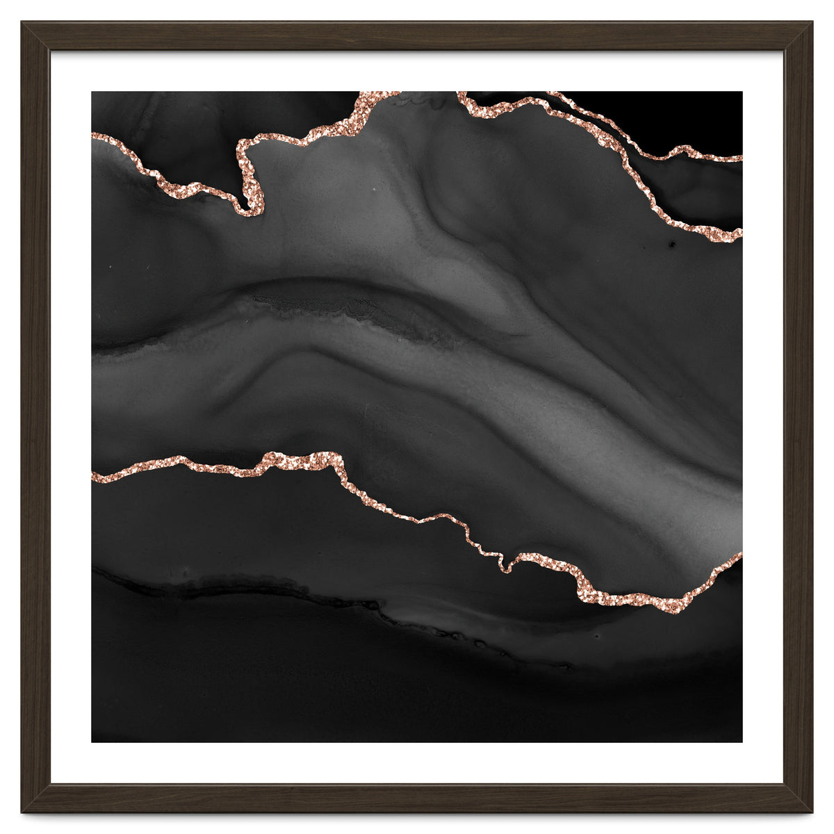 Black & Rose Gold Agate Texture 01