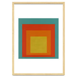 JOSEF ALBERS - HOMAGE TO THE SQUARE GREEN RED YELLOW ORANGE thumbnail