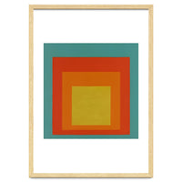 JOSEF ALBERS - HOMAGE TO THE SQUARE GREEN RED YELLOW ORANGE