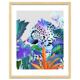 Holographic Leopard, Tropical Jungle Eclectic Nature, Colorful Botanical Wildlife, Boho Contemporary Animals, Tiger Cheetah Cat Maximalism thumbnail