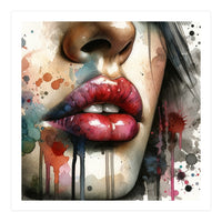 Watercolor Women Lips #1 (Print Only)