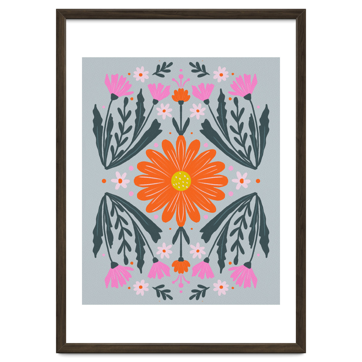 Orange Flower with pink buds