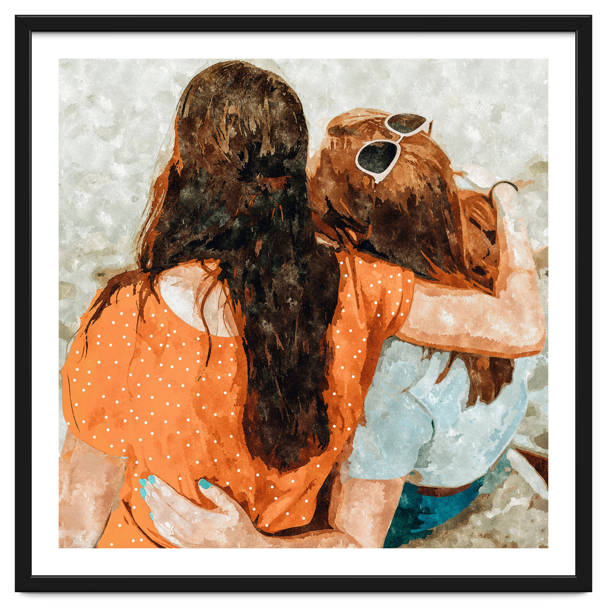 Soul Sisters | Modern Bohemian Friendship BFF Fashion | Friends Companion Summer Travel Painting