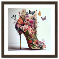 Floral Stiletto With Butterflies