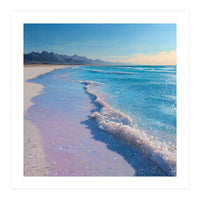 Sparkling Pastel Shoreline with Glittering Turquoise Waves (Print Only)