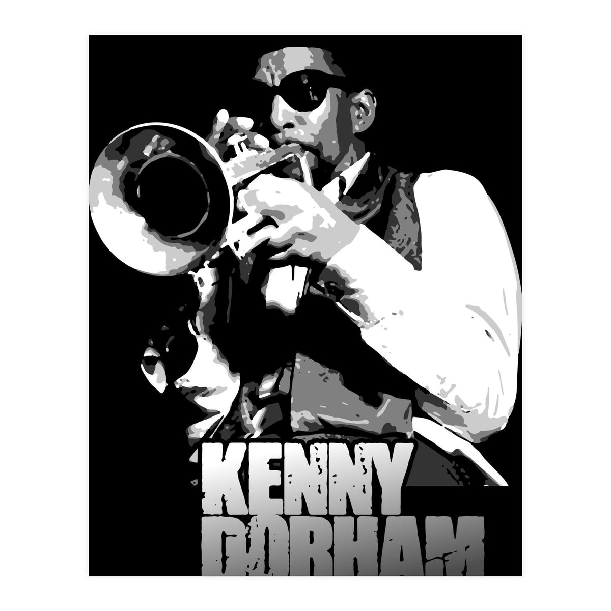 Kenny Dorham Jazz Trumpeter in Grayscale (Print Only)