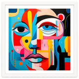 CUBIST HARMONY,  face, the essence of Cubist inspiration in a fragmented vibrant spectrum. thumbnail