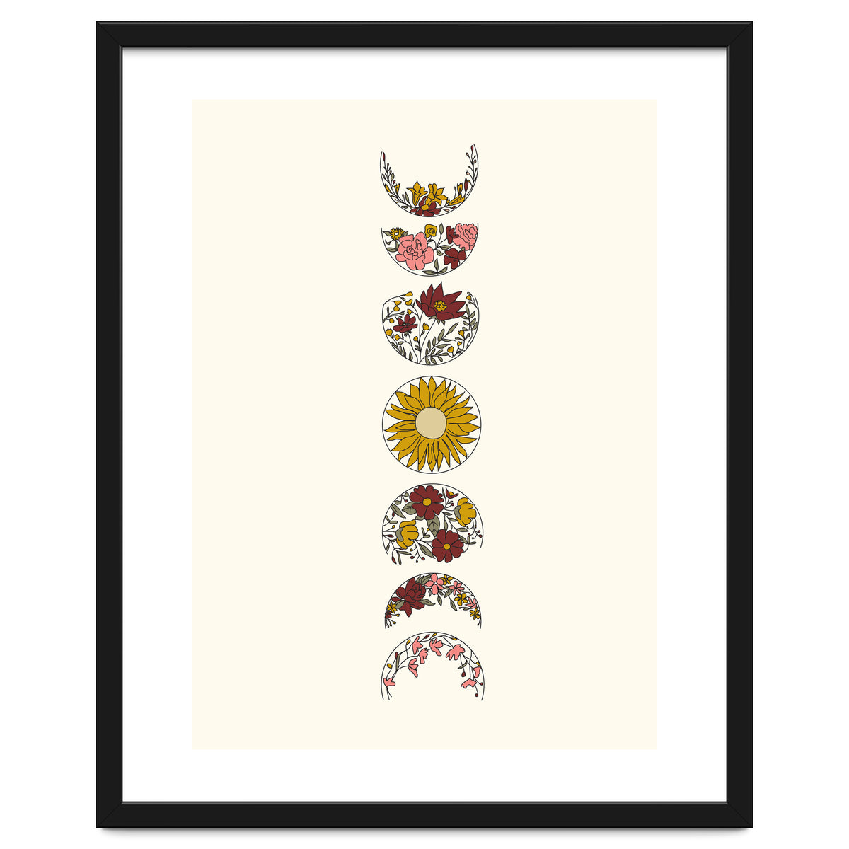 Floral Phases Of The Moon