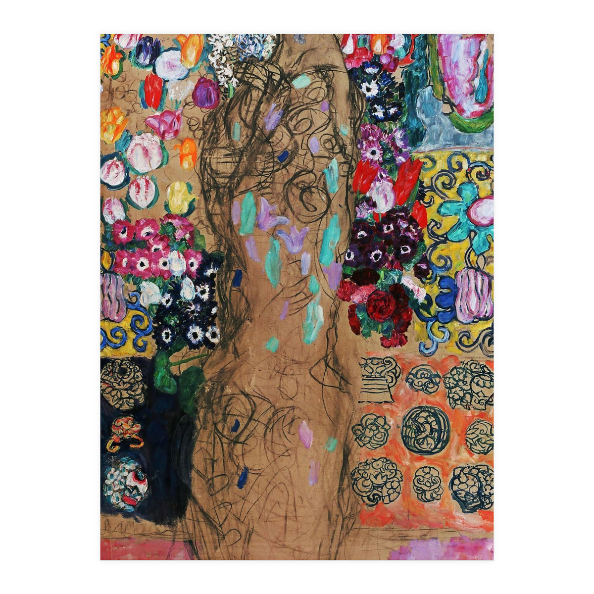 Gustav Klimt / 'Retrato de Maria Munk', 1917, Oil on canvas, 180 x 90 cm. (Print Only)