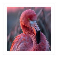 Pink Flamingo Bird Close Up Portrait (Print Only)