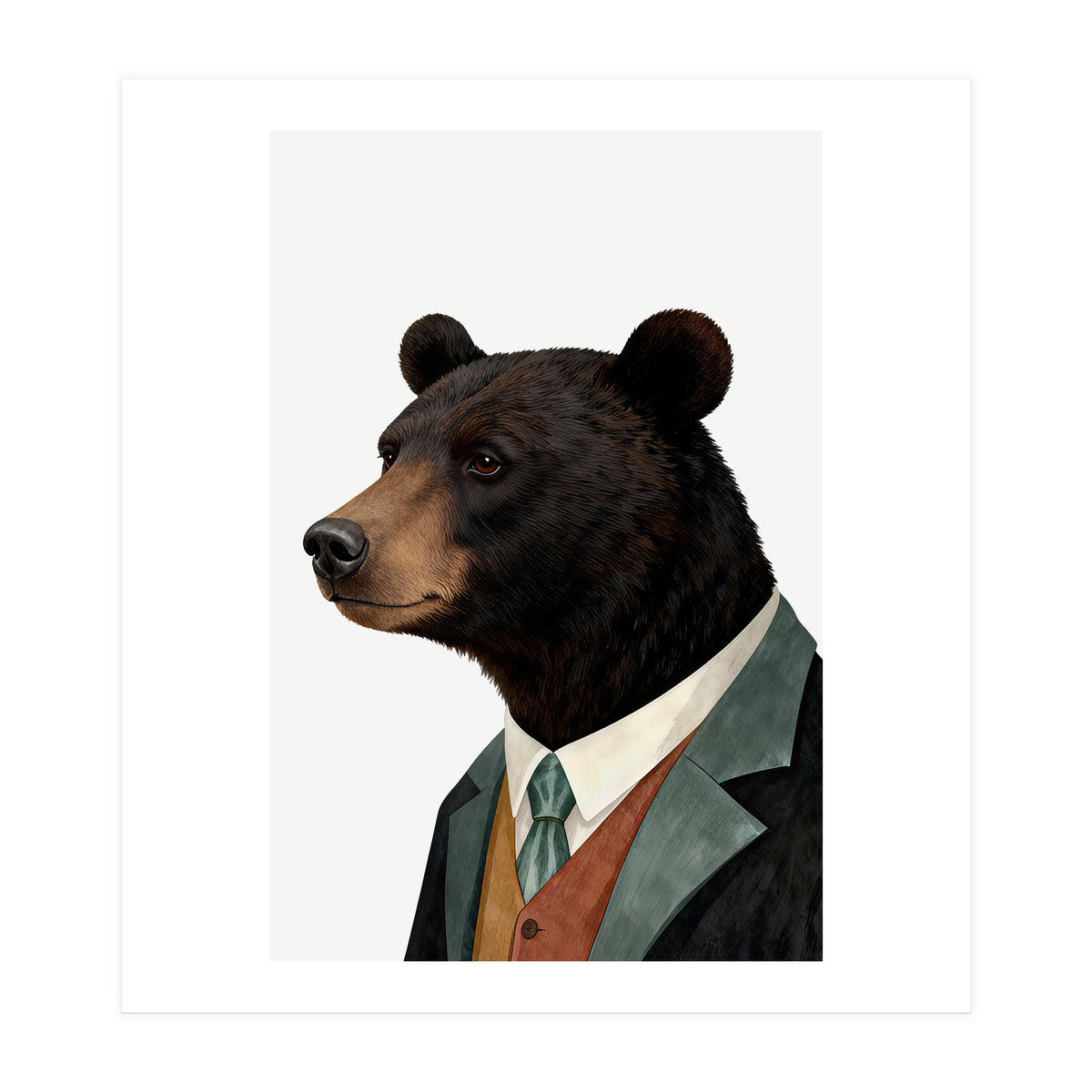 Black Bear In Suit (Print Only)