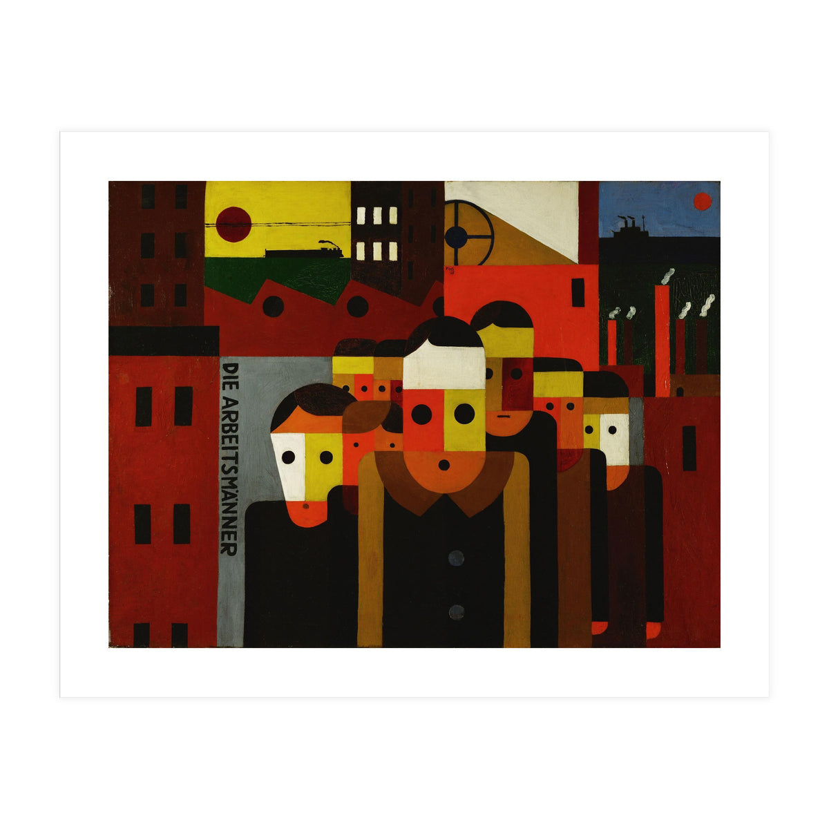 Die Arbeitsmaenner - The Workmen. Oil on canvas. (Print Only)