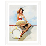Sailing Pinup Girl With Captain Hat thumbnail