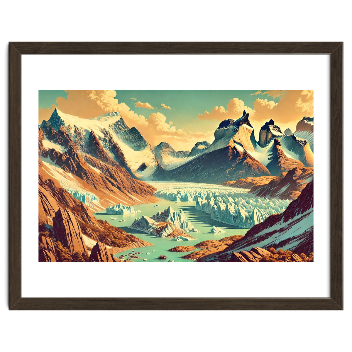 Vintage Argentina, Patagonia Glaciers Poster