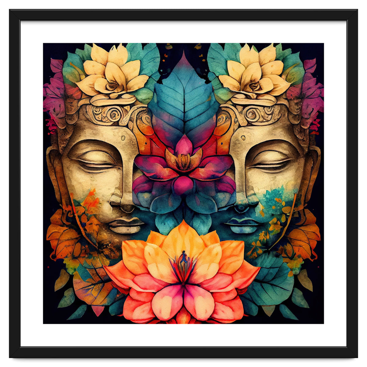 Twin Lotus Buddha Portrait