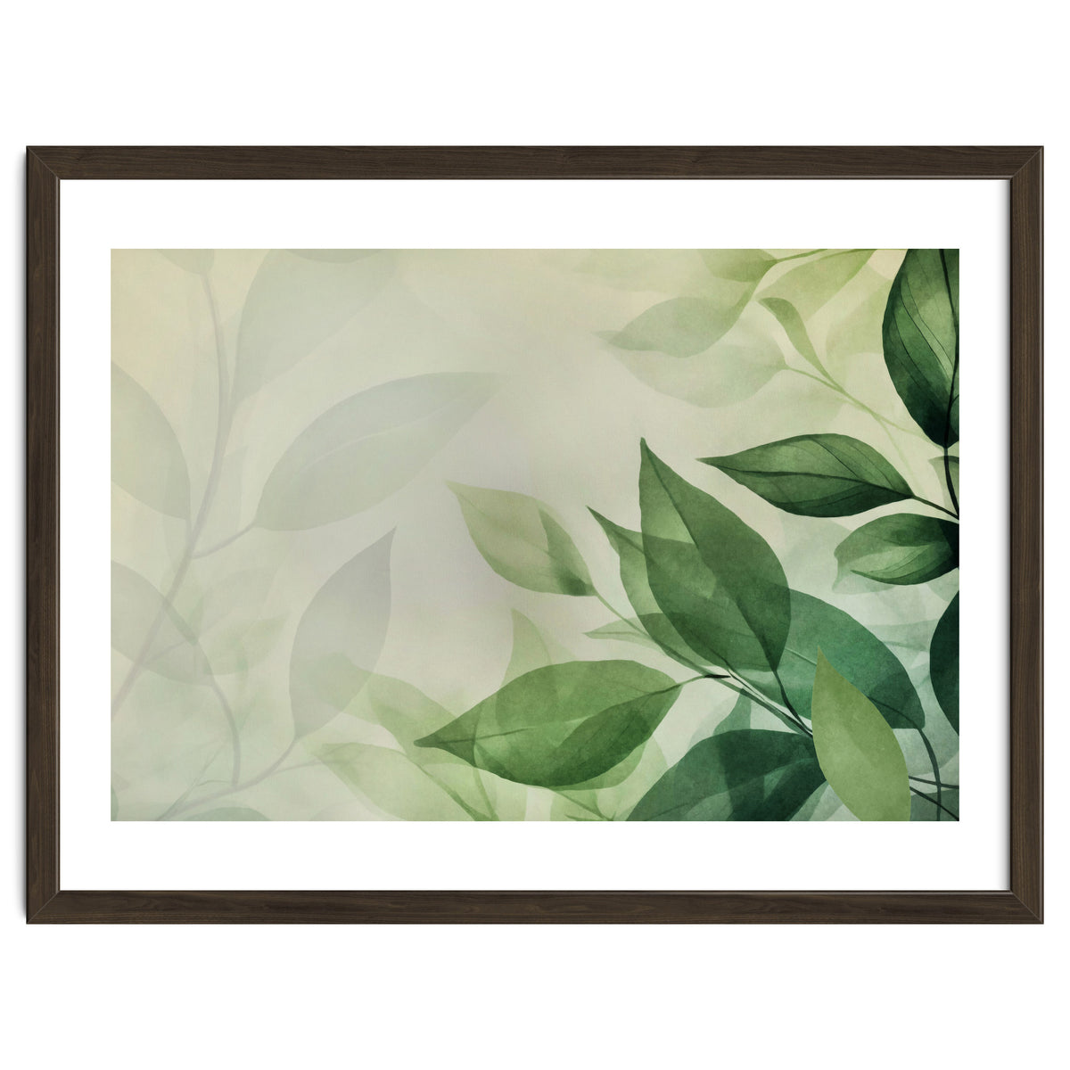 Botanical Serenity Green Leaves